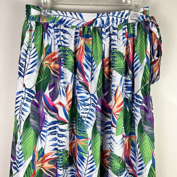 Rachel Zoe Tropical Midi Skirt Size Medium Colorful Vacation Beachy Artsy Island - Picture 4 of 10